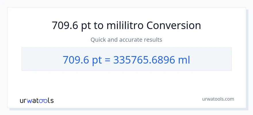 709.6 Pints patungong mga mililitro na conversion