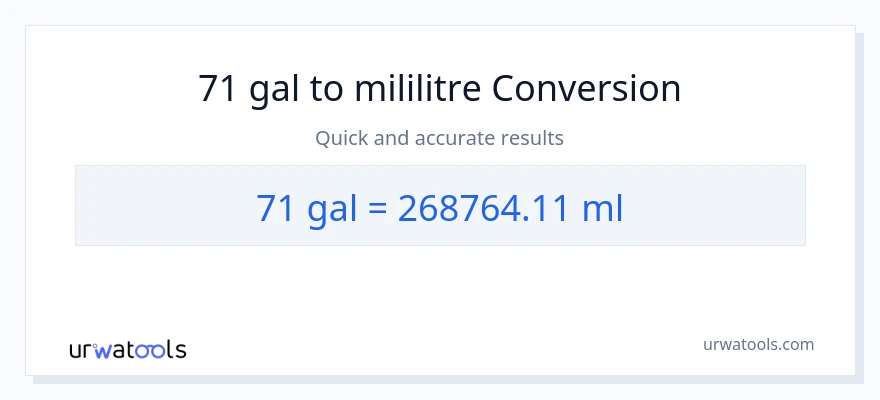71 Galon'den mililitre'e dönüşüm