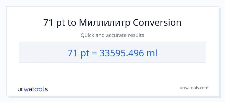 71 Pints дан миллилитр га конверсия