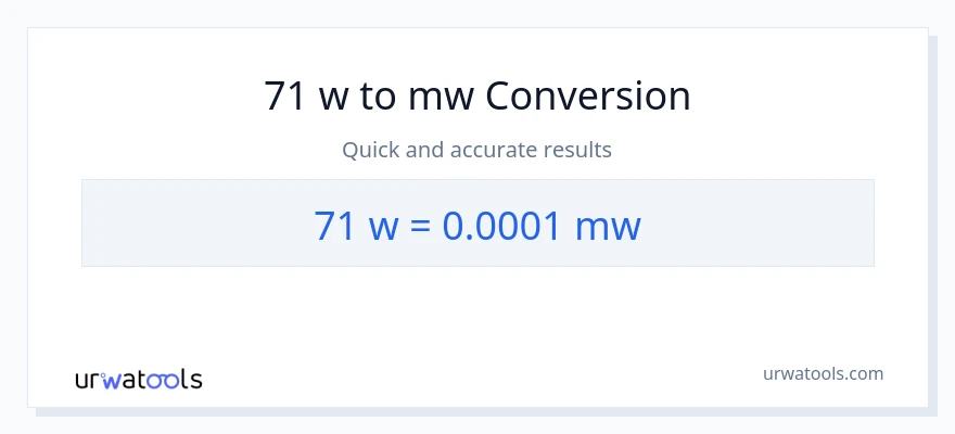 Conversió de 71 watts a megawatts