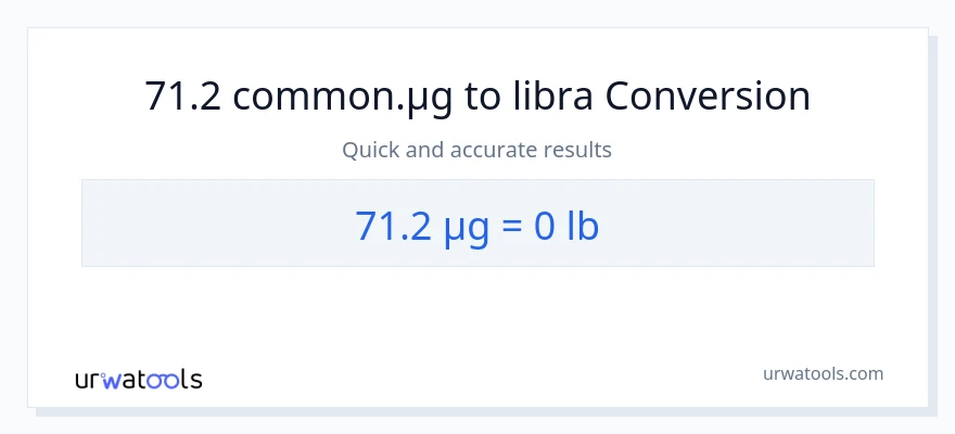 71.2 mga mikrogramo patungong Lbs na conversion