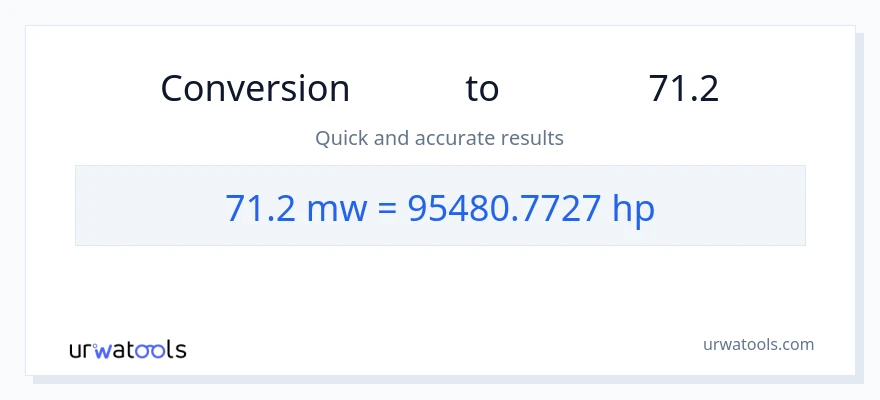 تبدیل 71.2 مگاوات به اسب بخار