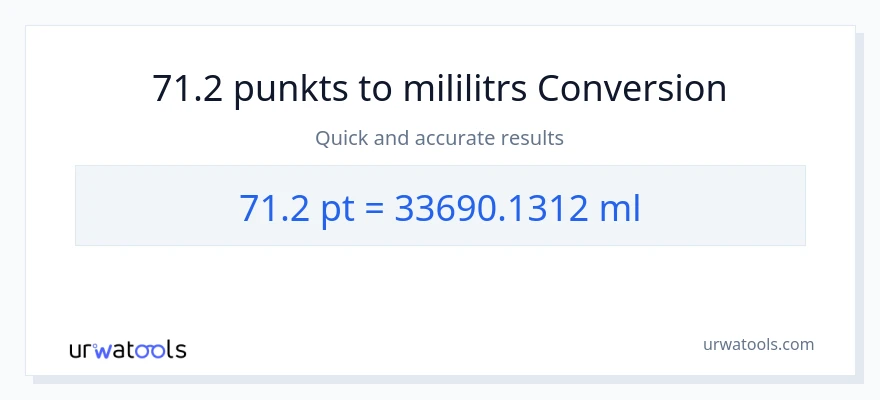 71.2 Pints uz mililitri konversiju
