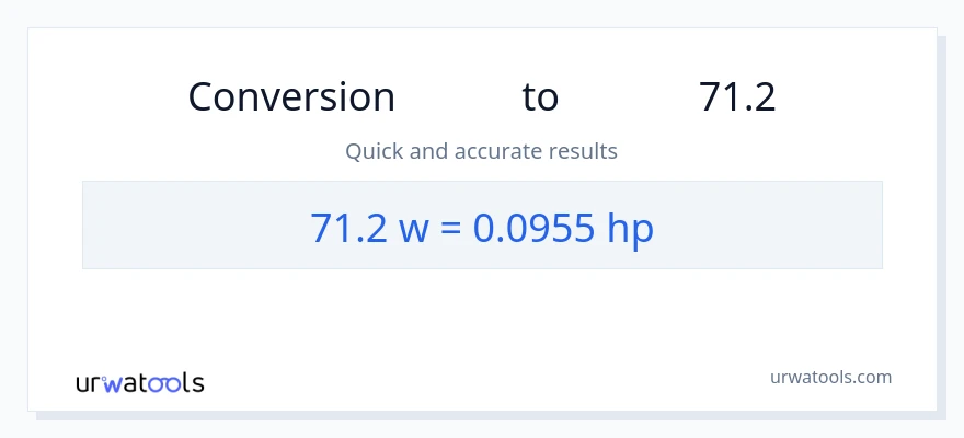 تبدیل 71.2 وات به اسب بخار