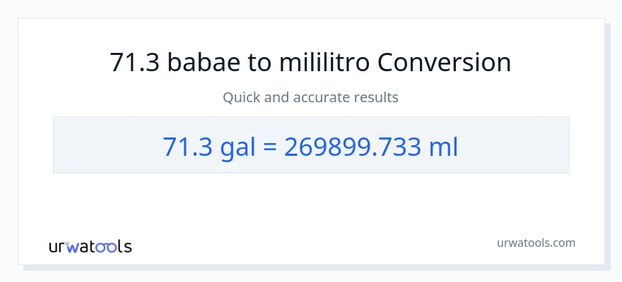 71.3 Mga galon patungong mga mililitro na conversion