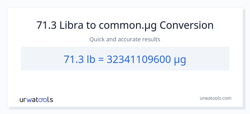 71.3 Lbs patungong mga mikrogramo na conversion