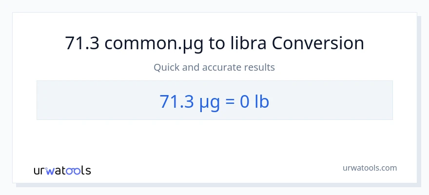 71.3 mga mikrogramo patungong Lbs na conversion