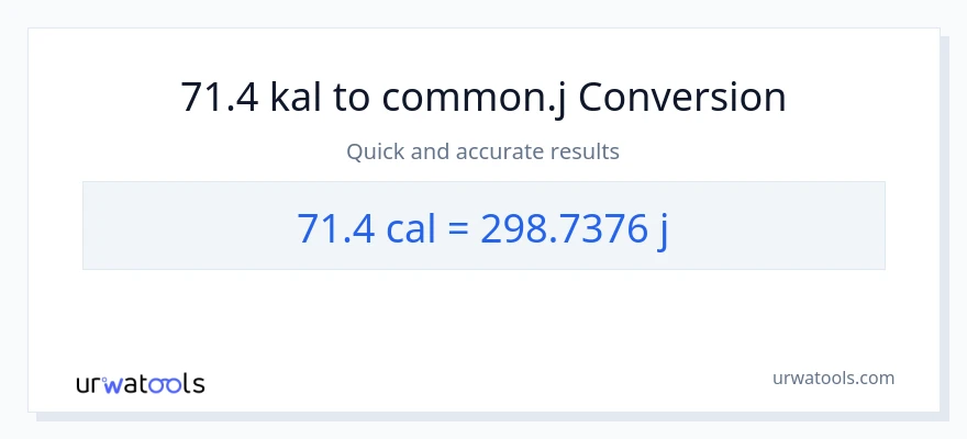 71.4 mga kaloriya patungong mga joule na conversion