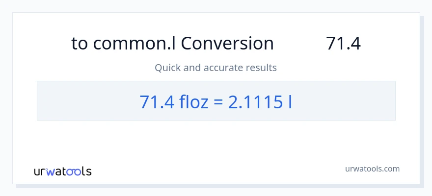 تبدیل 71.4 اونس مایع به Liters
