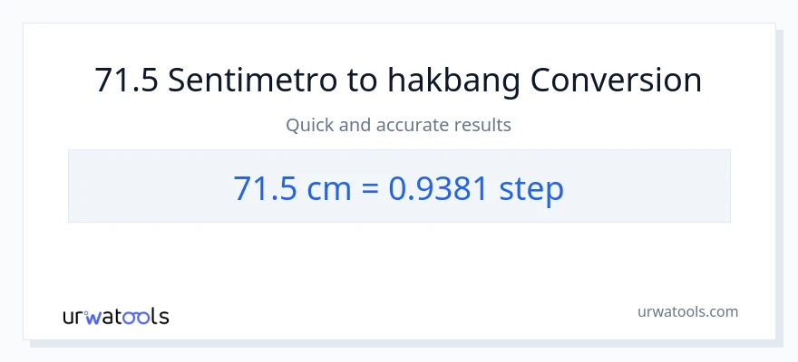 71.5 Mga Sentimetro patungong mga hakbang na conversion