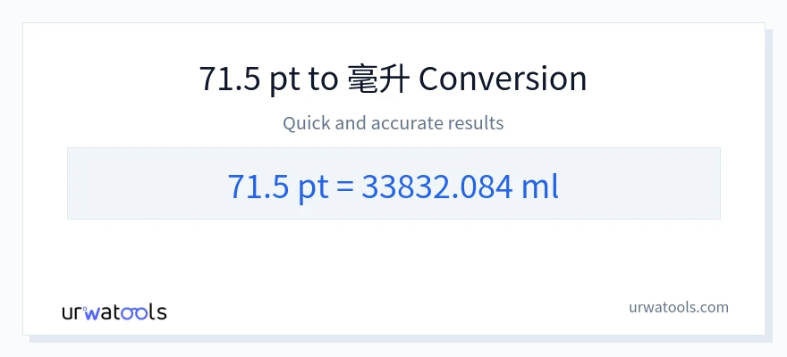 71.5 Pints 到 毫升 轉換