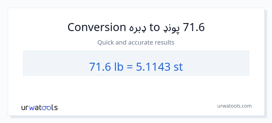 71.6 Lbs ته ډبرې بدلون