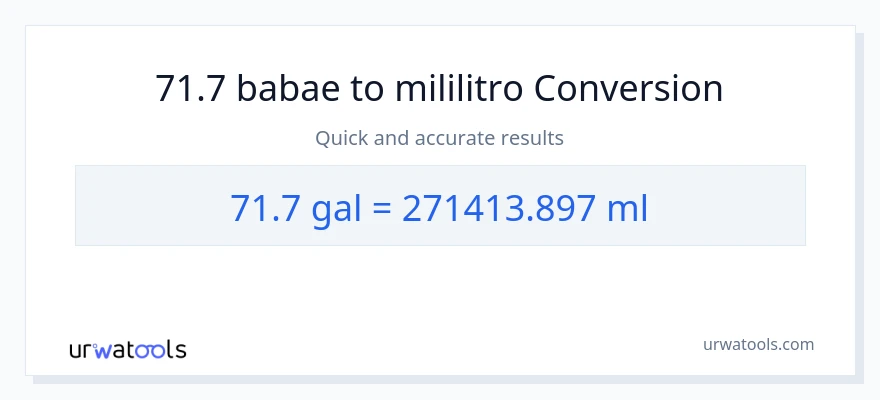 71.7 Mga galon patungong mga mililitro na conversion