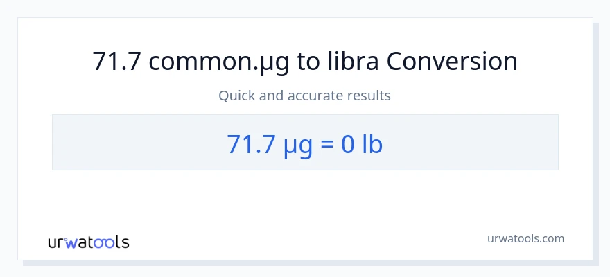71.7 mga mikrogramo patungong Lbs na conversion