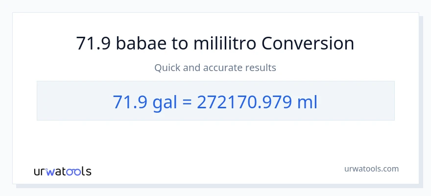 71.9 Mga galon patungong mga mililitro na conversion