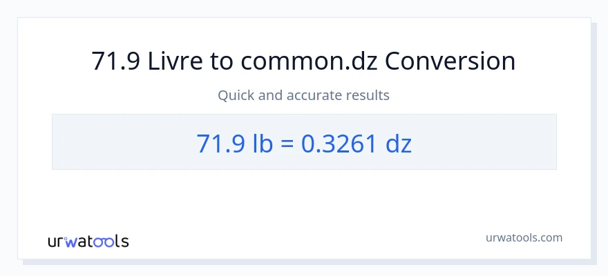 Conversion 71.9 Lbs vers Dzs