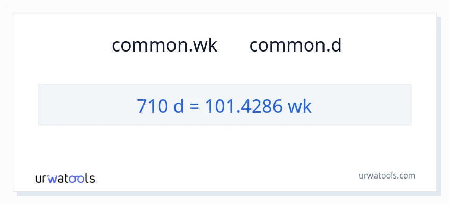 تبدیل 710 روزها به هفته‌ها