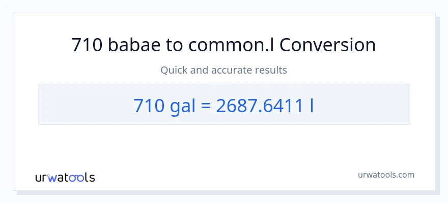 710 Mga galon patungong Liters na conversion