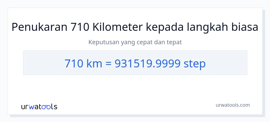 710 Kilometers to steps conversion