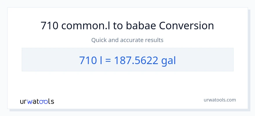 710 Liters patungong Mga galon na conversion