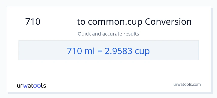 710 ミリリットル から カップ への変換