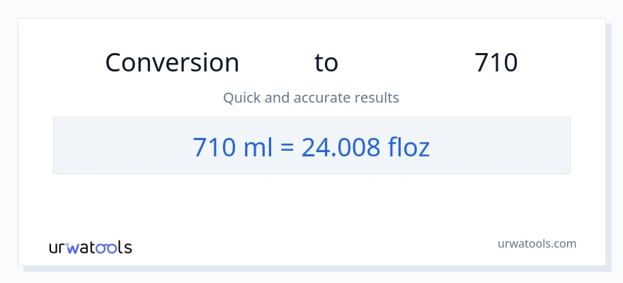 تبدیل 710 میلی‌لیتر به اونس مایع