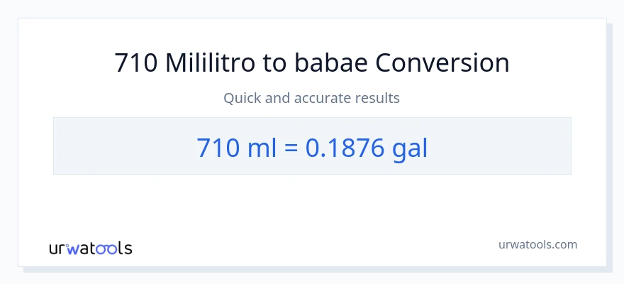 710 mga mililitro patungong Mga galon na conversion