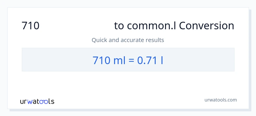 710 మిల్లీలీటర్లు నుండి Liters కు మార్పిడి