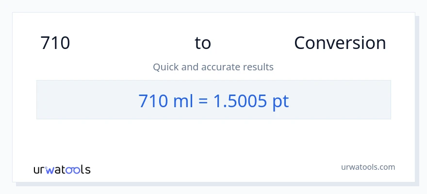 710 మిల్లీలీటర్లు నుండి Pints కు మార్పిడి