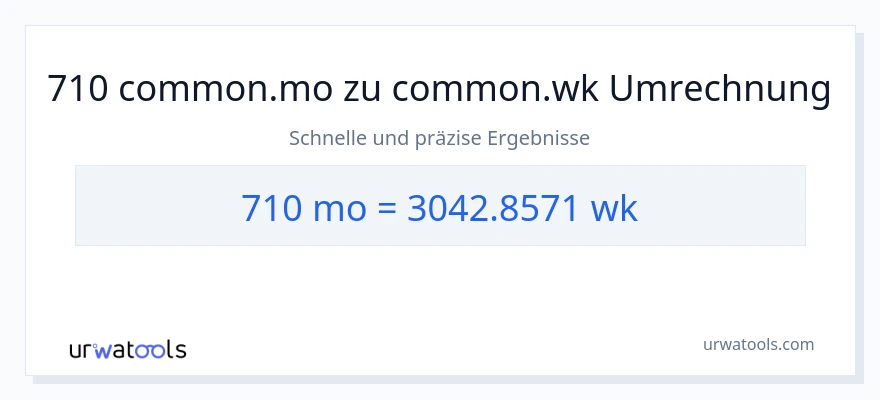 710 Monate zu Wochen Umwandlung