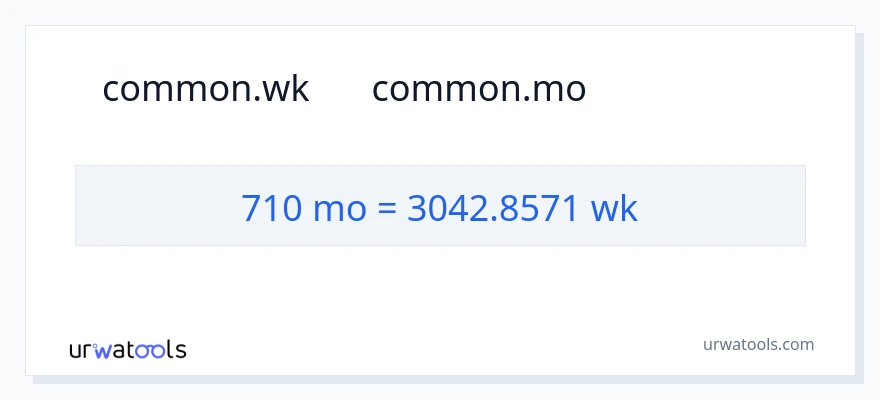 تبدیل 710 ماه‌ها به هفته‌ها