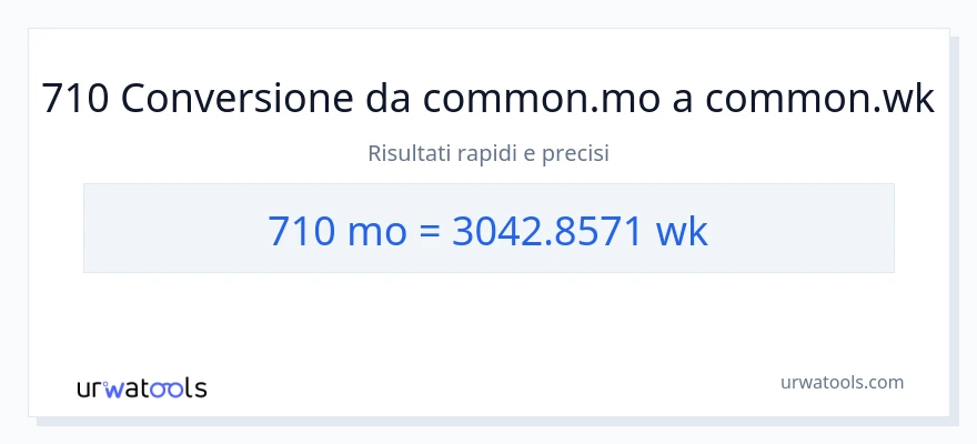 Conversione da 710 mesi a settimane