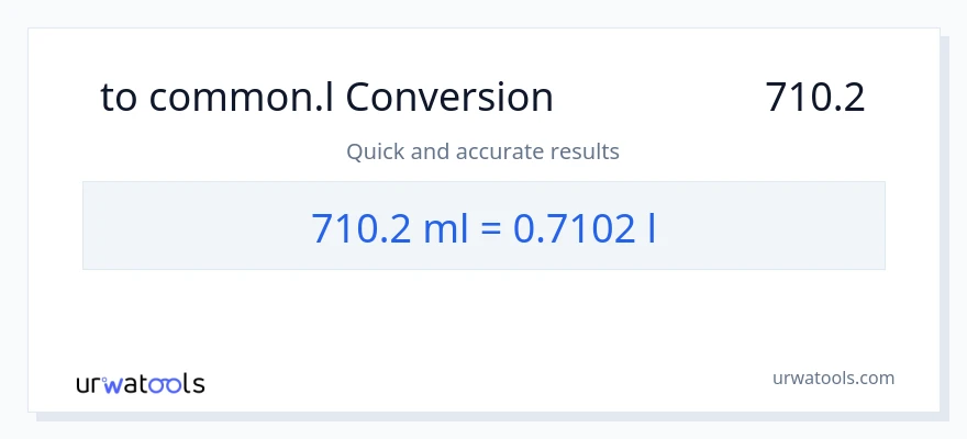 تبدیل 710.2 میلی‌لیتر به Liters