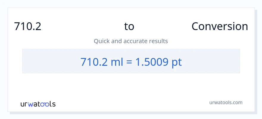 710.2 മില്ലിലിറ്റർ ൽ നിന്ന് Pints ലേക്ക് പരിവർത്തനം