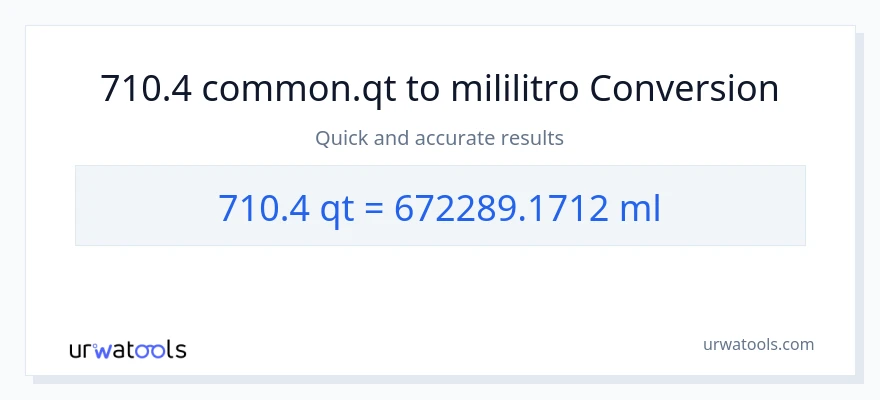 710.4 Quarts patungong mga mililitro na conversion