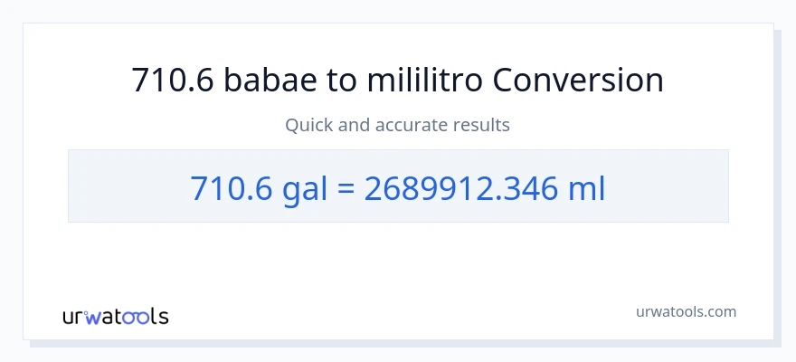 710.6 Mga galon patungong mga mililitro na conversion