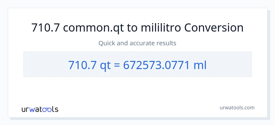 710.7 Quarts patungong mga mililitro na conversion