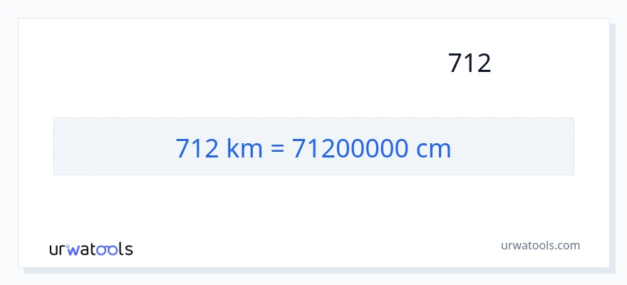 המרה של 712 קילומטרים ל- סנטימטרים