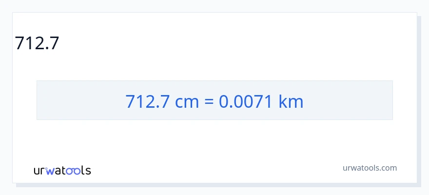 712.7 సెంటీమీటర్లు నుండి కిలోమీటర్లు కు మార్పిడి