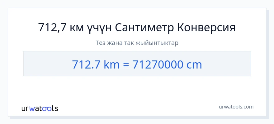 712.7 километр дан Сантиметр га конверсия