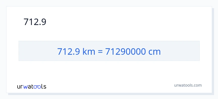 712.9 কিলোমিটার থেকে সেন্টিমিটার রূপান্তর