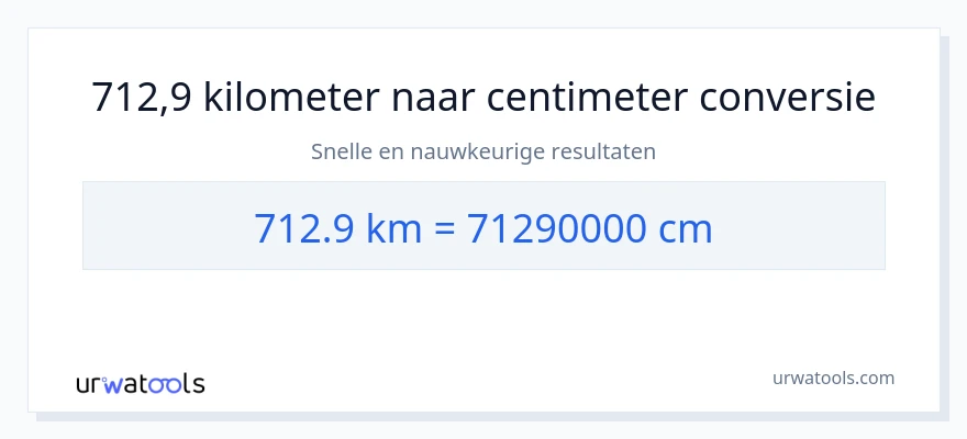 712.9 kilometers naar centimeters conversie