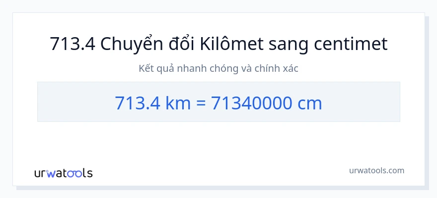 Chuyển đổi 713.4 kilômét sang Centimet