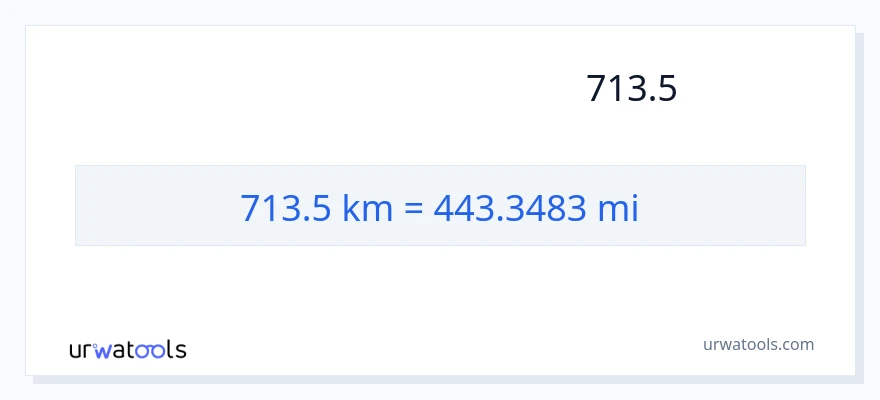تبدیل 713.5 کیلومتر به مایل