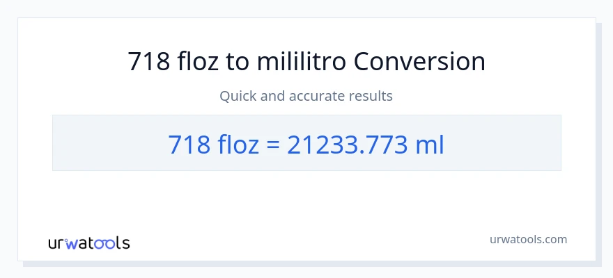 718 mga onsa ng likido patungong mga mililitro na conversion