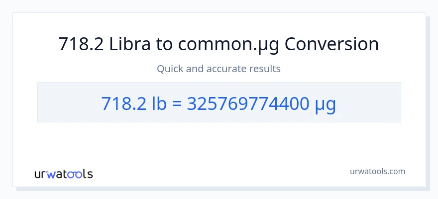 718.2 Lbs patungong mga mikrogramo na conversion