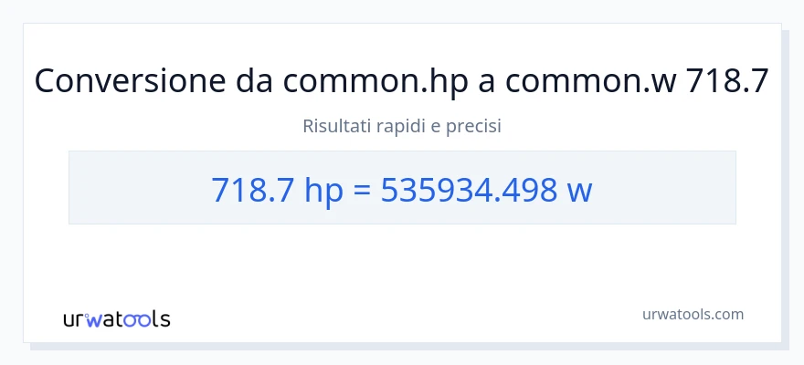 Conversione da 718.7 potenza a watt