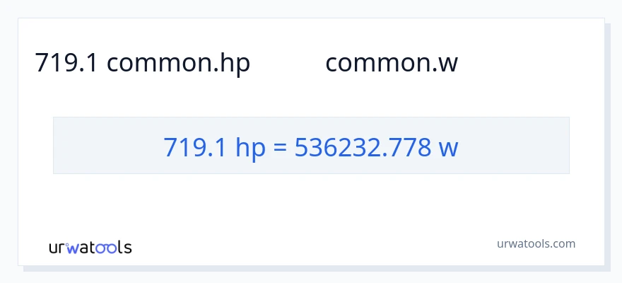 719.1 অশ্বশক্তি থেকে ওয়াট রূপান্তর