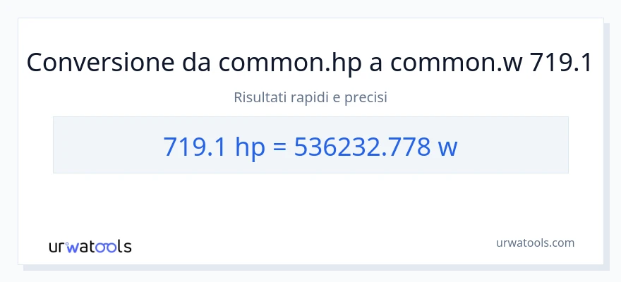 Conversione da 719.1 potenza a watt