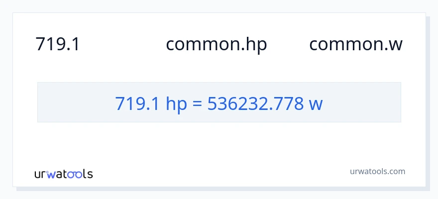 การแปลง 719.1 แรงม้า เป็น วัตต์